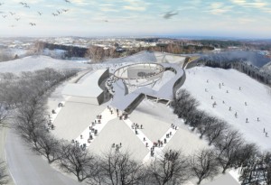 „Daniel Libeskind“ nuotr./Liepkalnio slidinėjimo centro projekto vizualizacija